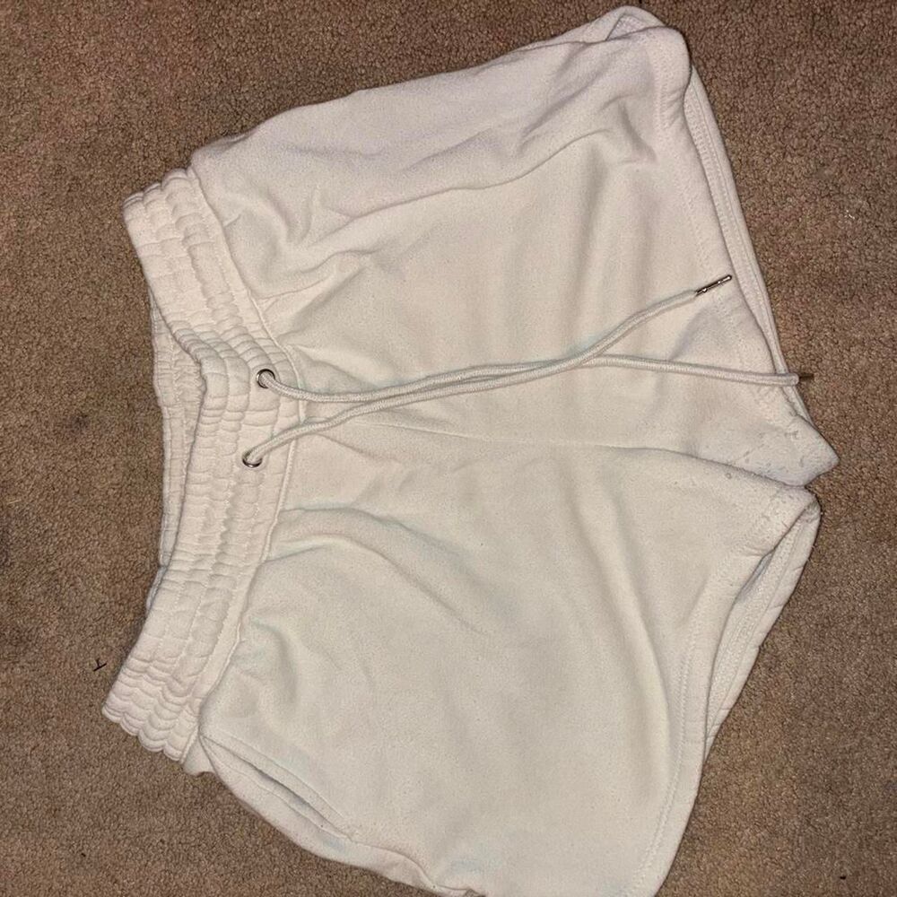Women's White and Cream Shorts
